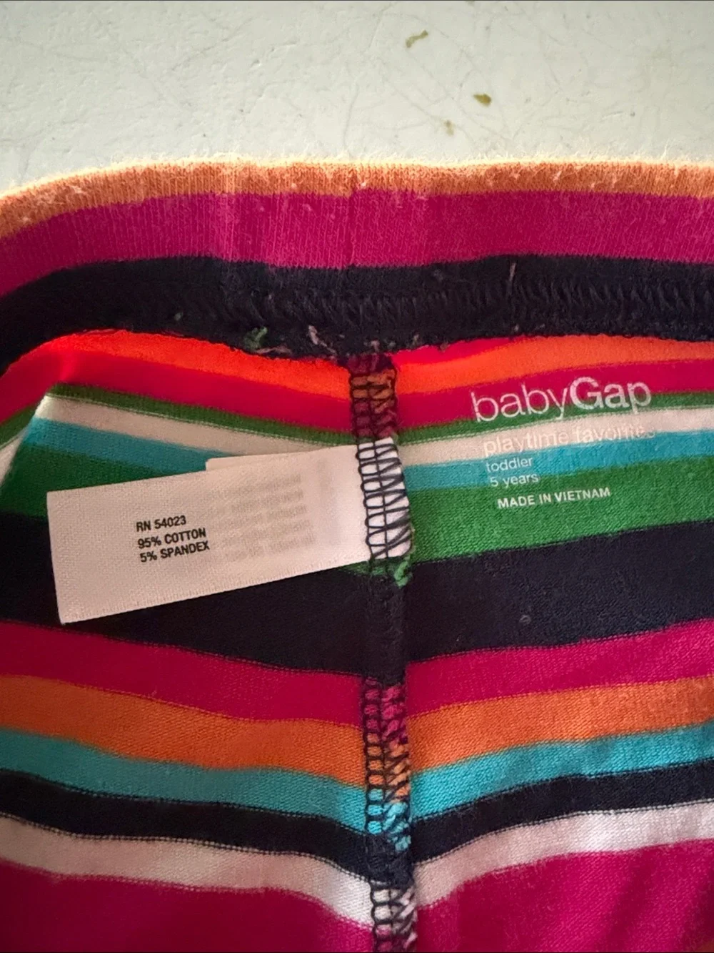 BabyGAP Multicolor Striped Girls' Leggings — Pink, Green, Blue & Black